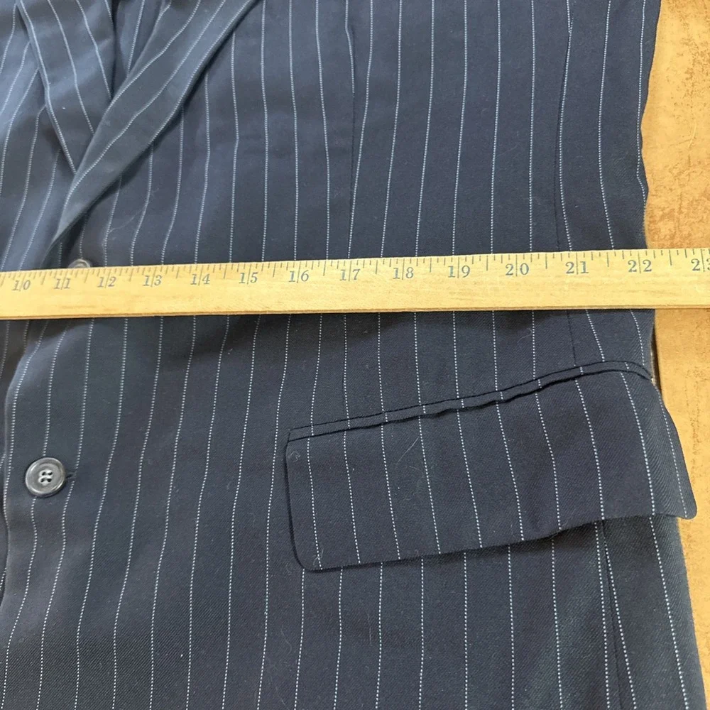 Towncraft Plus Men's Suit Sz 44R Blue Pinstripe Pants‎ 42 x 30 USA Union Made